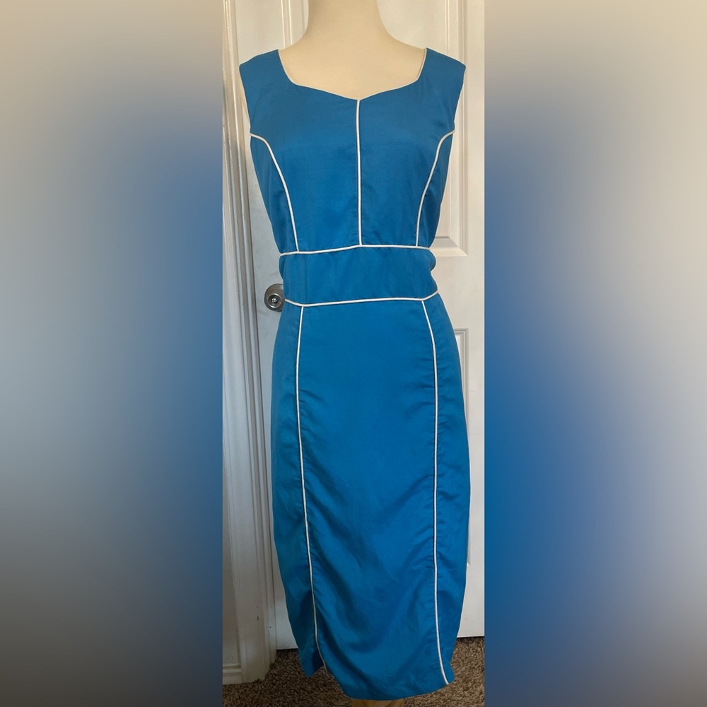 Blue Sheath Cocktail Dress